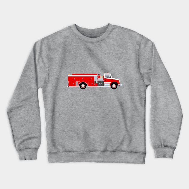 Red Fire Truck Tanker Crewneck Sweatshirt by BassFishin